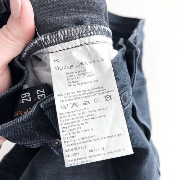 Nudie Jeans Womens Tight Long John Jeans Organic Cotton Blend Black & Grey 29 - Picture 7 of 13